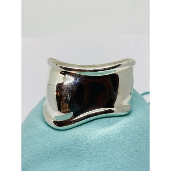 1978 Tiffany & Co  925 Sterling Silver Peretti RIGHT Bone Cuff  Motif Small 6” - Picture 1 of 9
